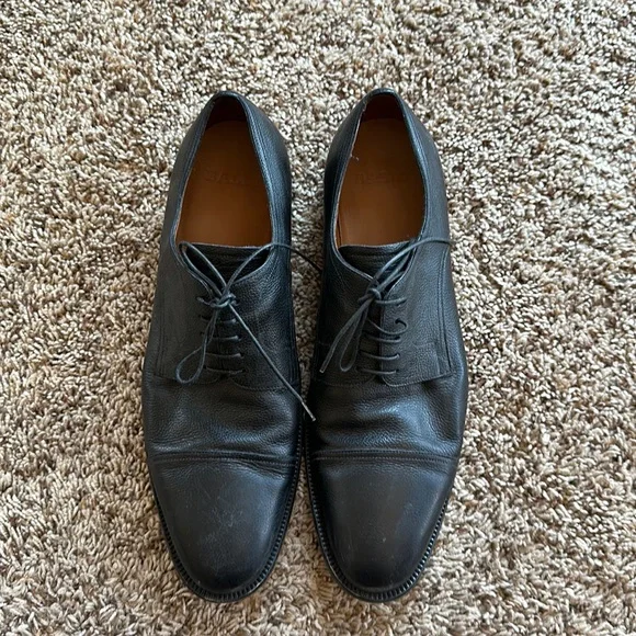 Bally Men\'s Garrore Black Woven Leather Slip-On Loafer Dress Shoes Round Toe 42 Bally Mens Leather Loafer – NYC Designer Outlet main image 2
